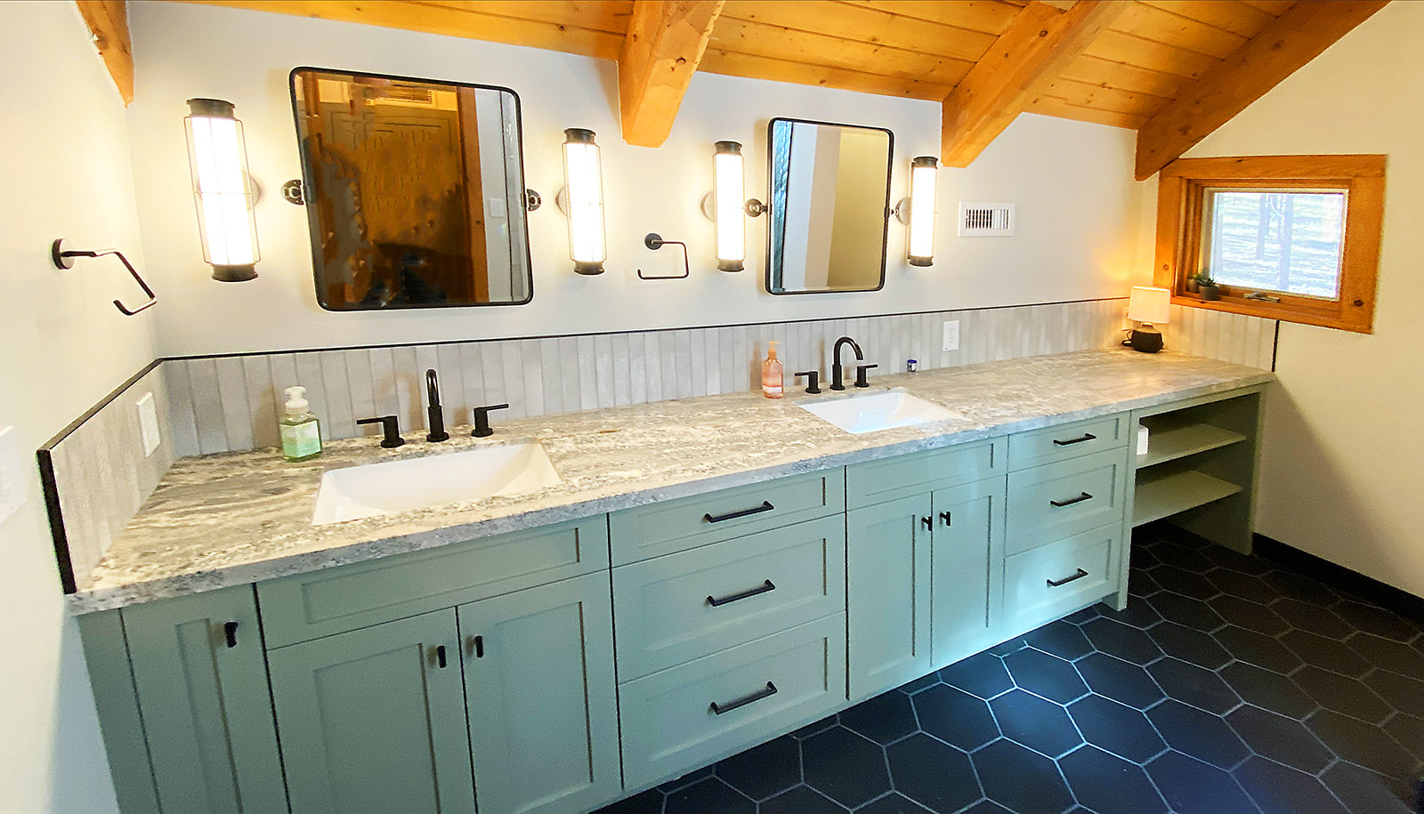 Custom master bath counter and cabinets
