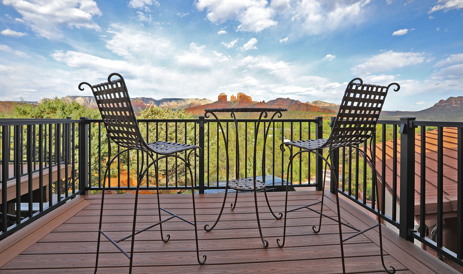 Trex deck overlooking Cathedral Rock in Sedona
