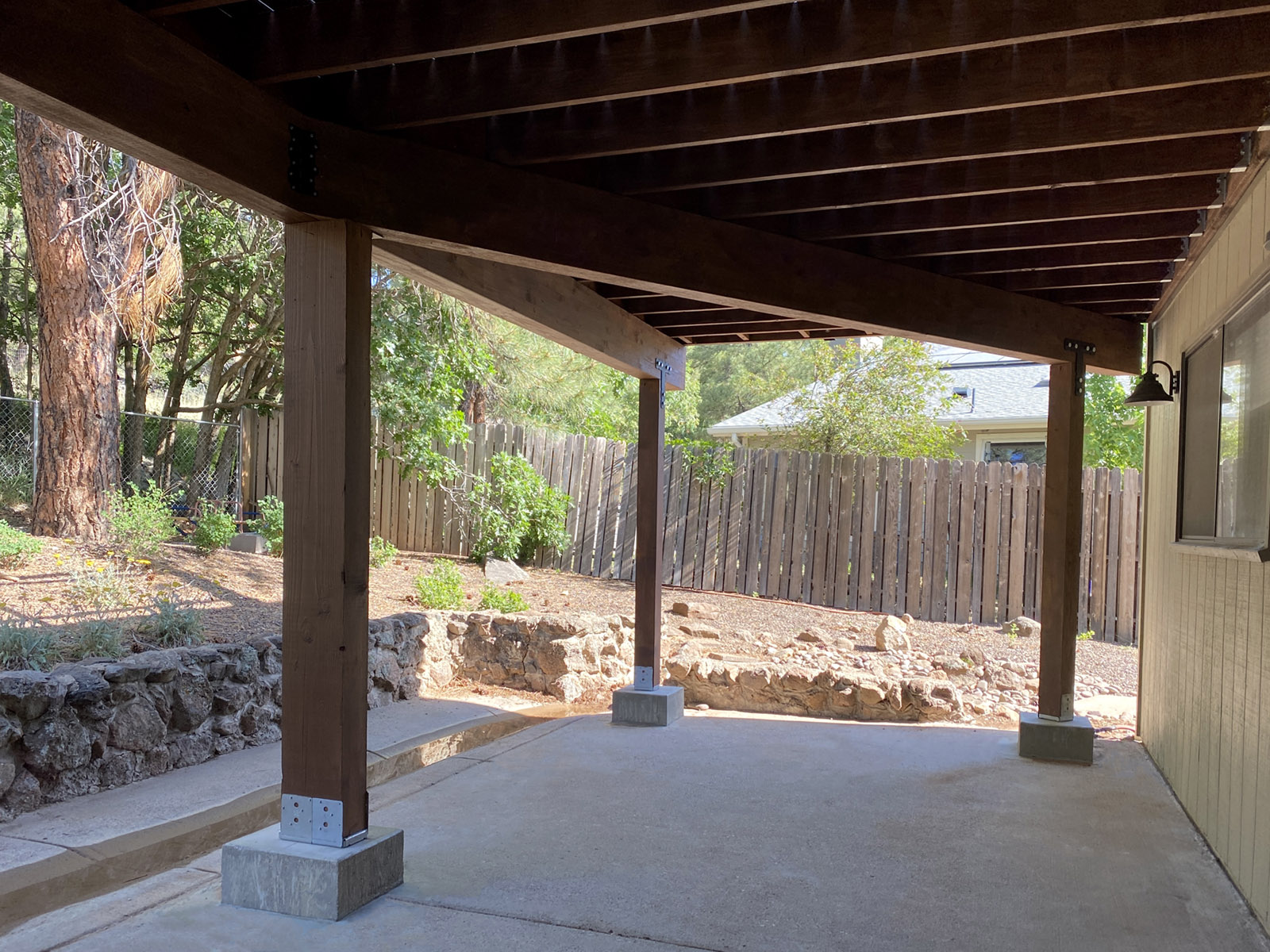 Deck framed for hot tub support in Flagstaff Arizona