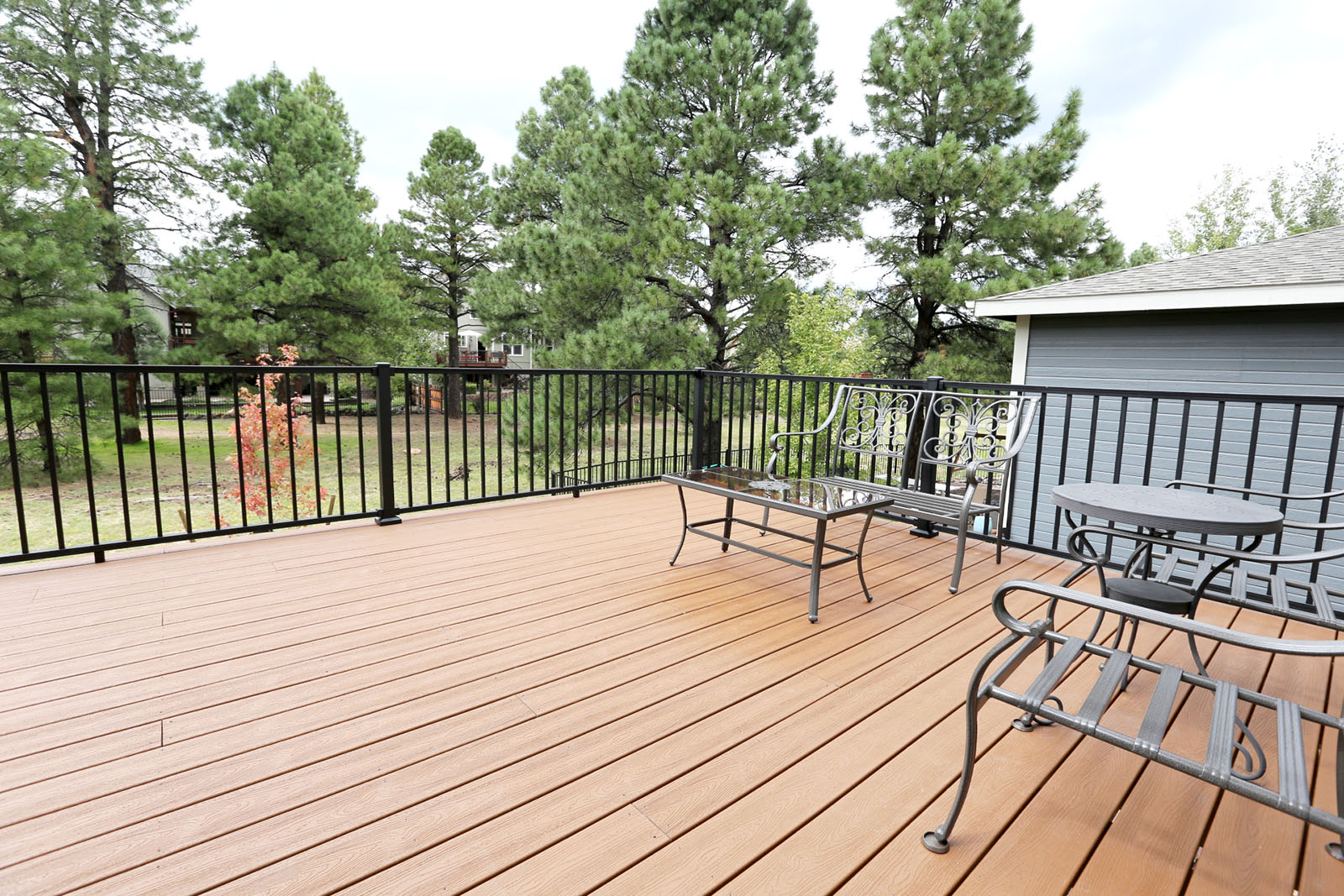 Trex Reveal Railings in Black on a Trex Transcends deck