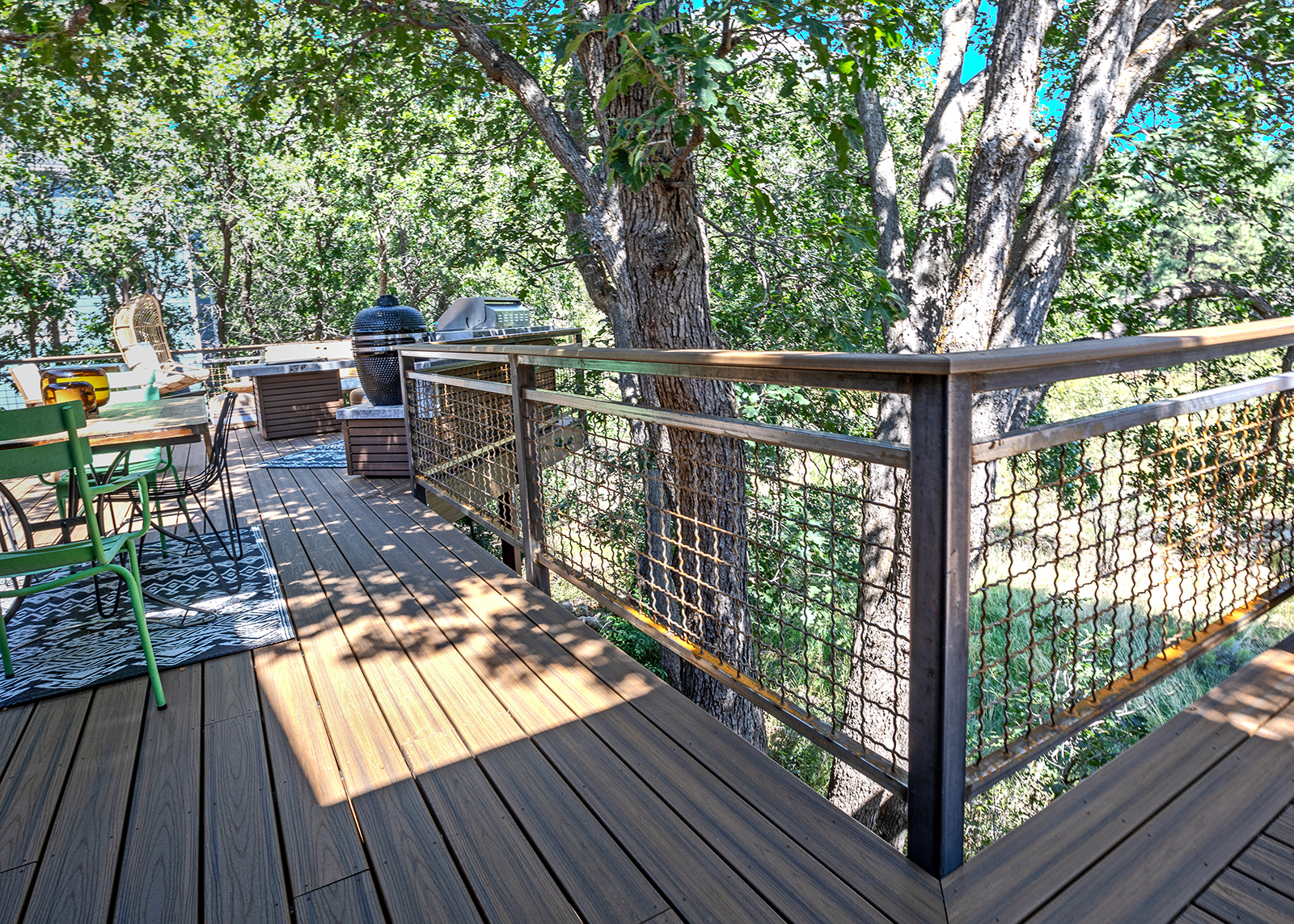 Custom welded deck railiing designed to rust