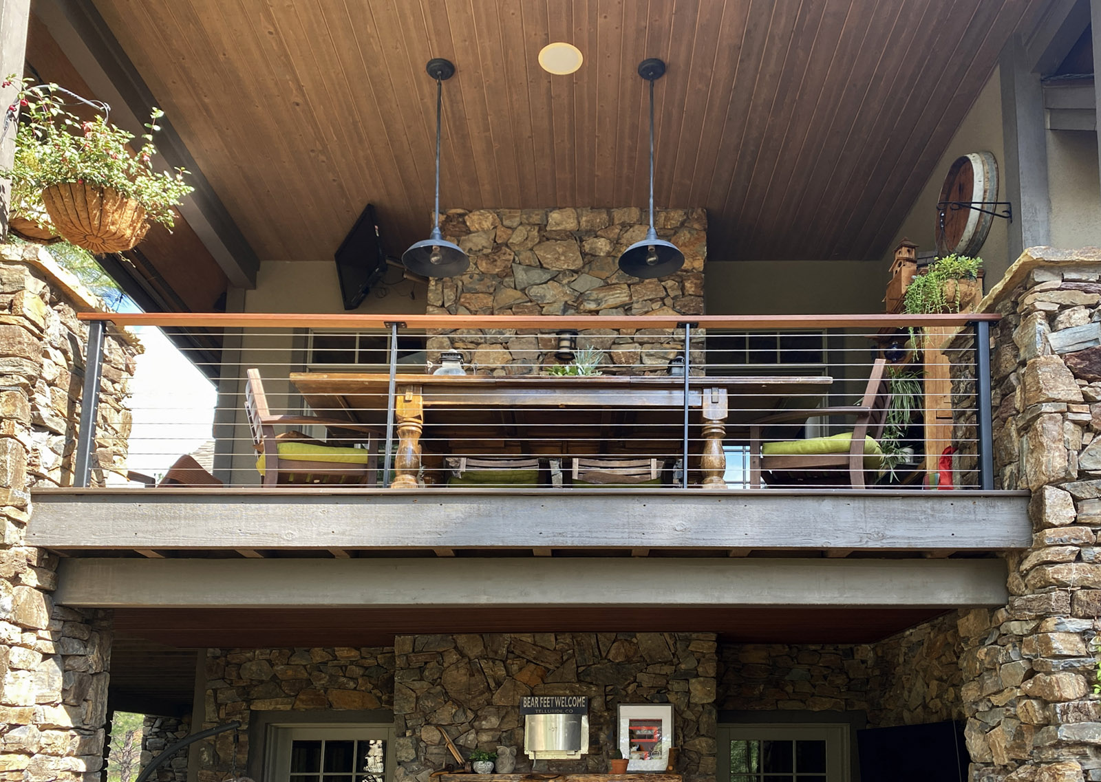 Cable railing installed on a deck in PIne Canyon in Flagstaff AZ