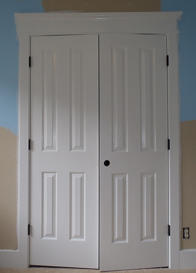 French doors installed in an interior wall