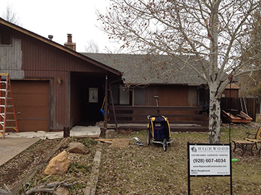 House being prepped for re-painting (before picture)