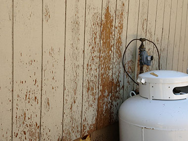 T111 siding damaged by the elements in Northern Arizona