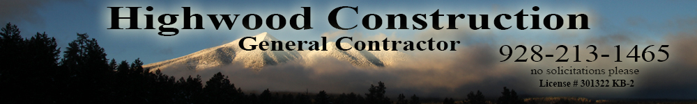 Web banner Highwood Construction, Flagstaff AZ
