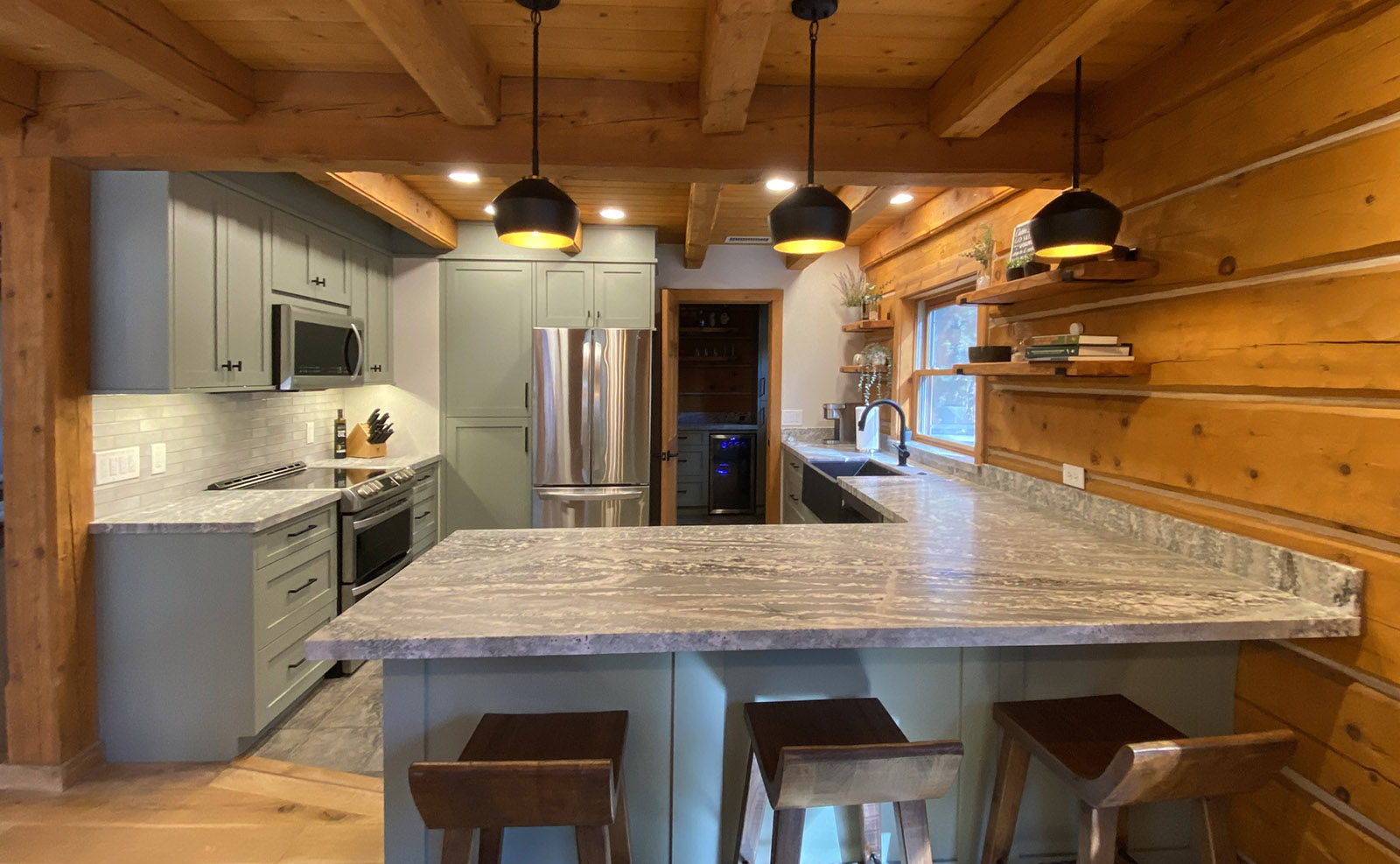 Log Home Kitchen Custom kitchen in a log home in Flagstaff Arizona